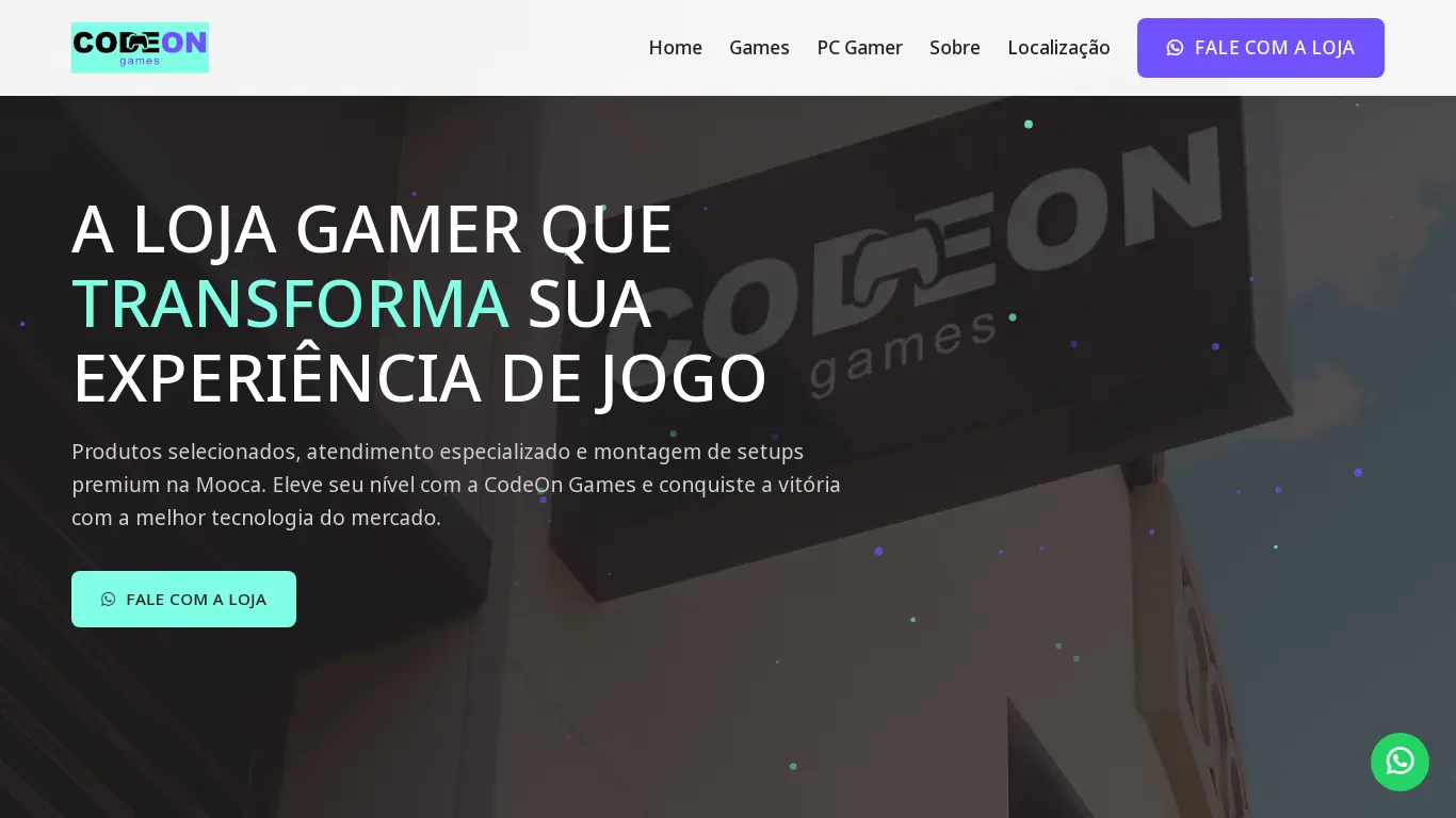 Criação de projeto conceitual para CodeOn Games e Acessórios