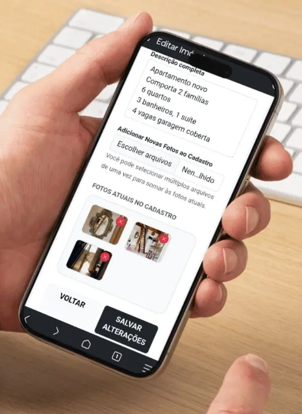 Sistema imobiliário no celular