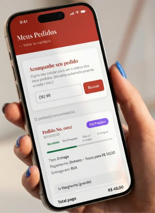 Tela de Acompanhamento de Pedidos