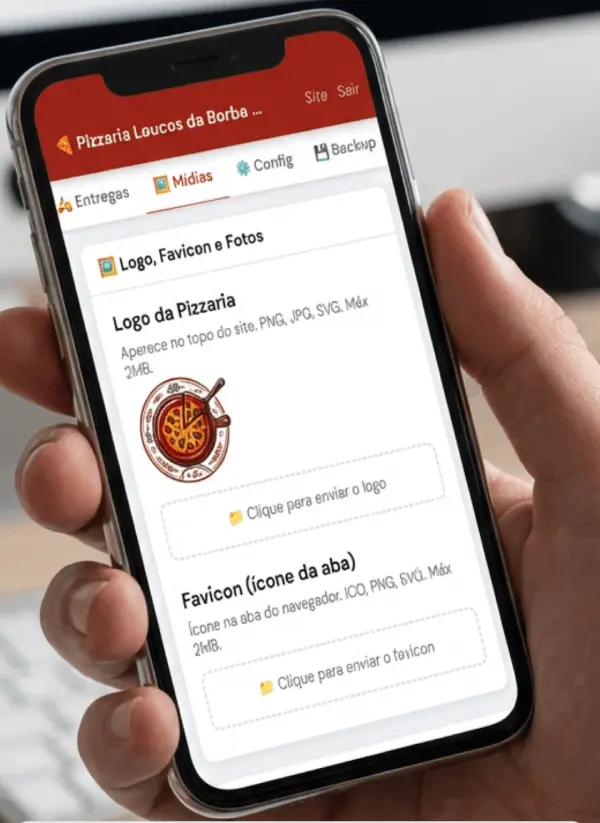 Área de administração personalizável